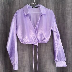 Missguided Wrap Around Shirt - Size 2